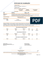 Certificado de Calibração: Resultados de Temperatura in