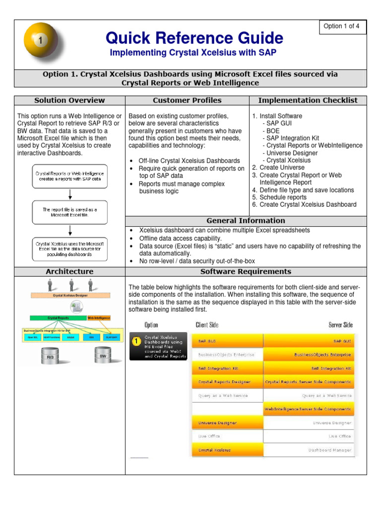 qrg01 - Quick Reference Guide - Implementing Crystal Xcelsius With SAP ...