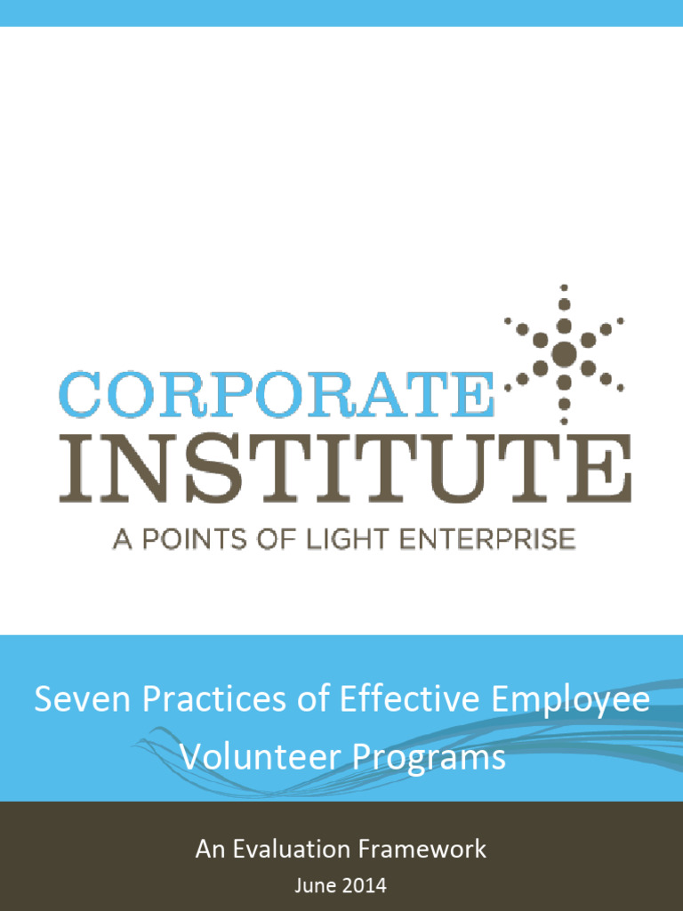 003seven practices points of light PDF Volunteering Employment