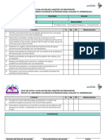 Hoja de Visita y Evaluación de Las Tareas Del Maestro de Prevención