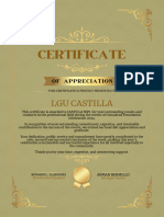 Gold Elegant Appreciation Certificate Portrait