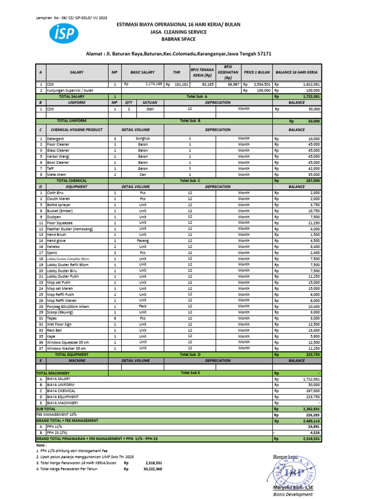 Rab Cleaning Service Babrak Space | PDF