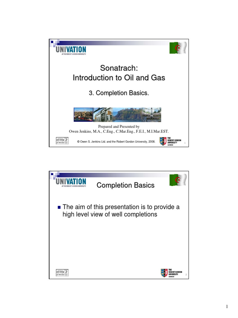 Oil and Gas Well Completion Basics | PDF | Casing (Borehole) | Physical ...