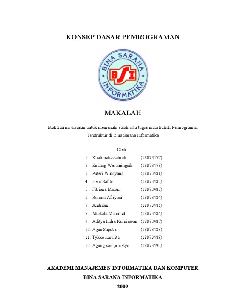 Makalah Konsep Dasar Pemrograman Kelompok | PDF