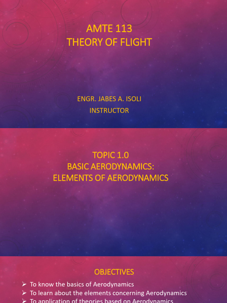 AMTE 113 LESSON 1 BASIC AERODYNAMICS 1.0 (Elements) PDF