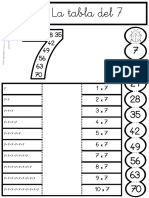 Tabla Del 7 Trabajo Manualidad