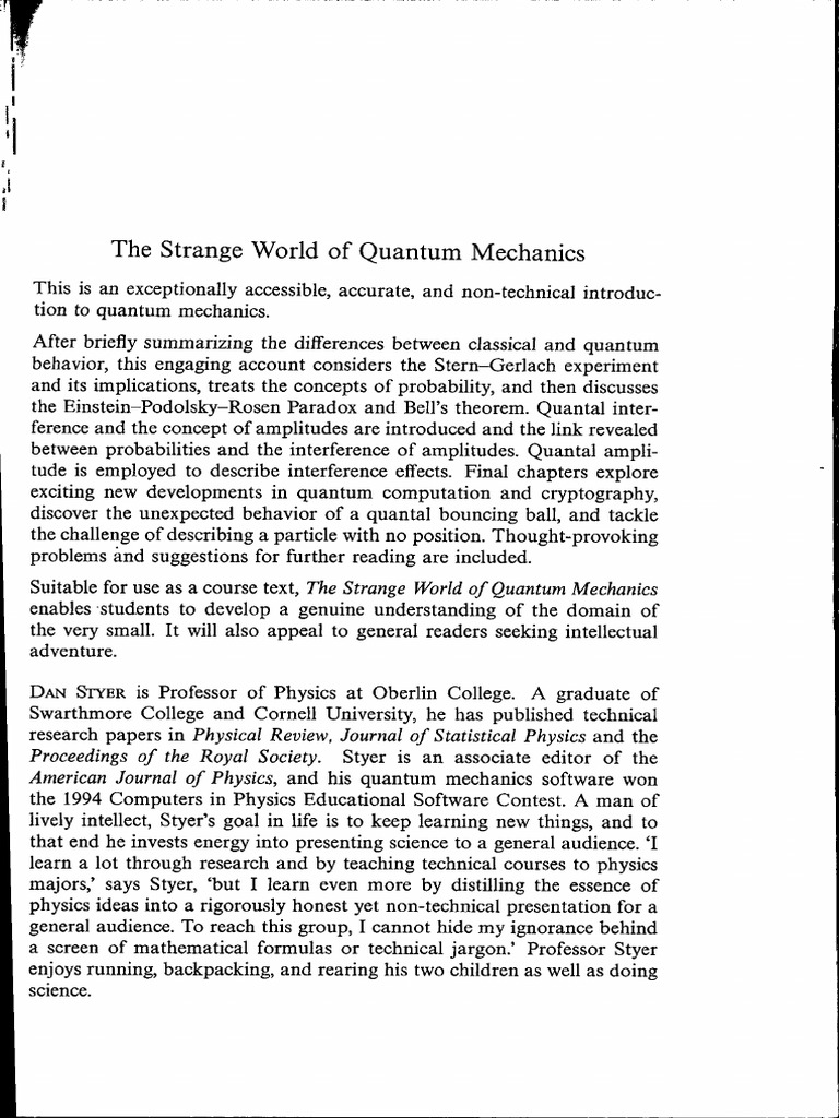 The Strange World of Quantum Mechanics | PDF | Quantum Mechanics ...