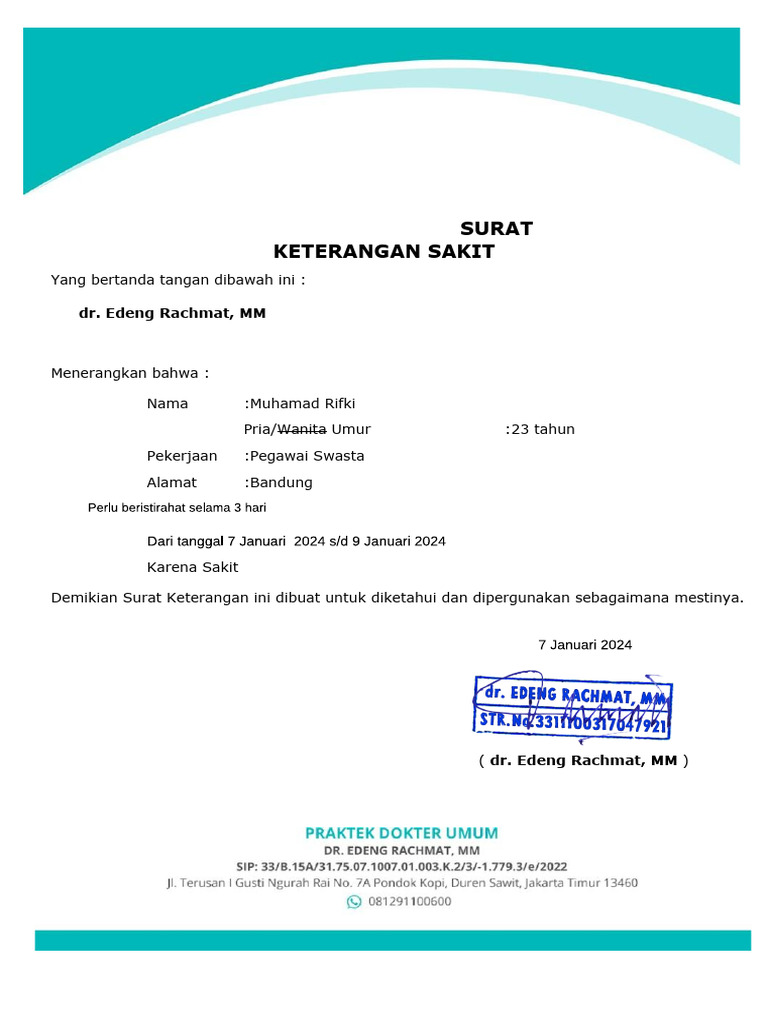 Surat Sakit Gempu PDF | PDF
