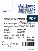 Certificado Electoral, David Fernando Marín Fonseca - 20