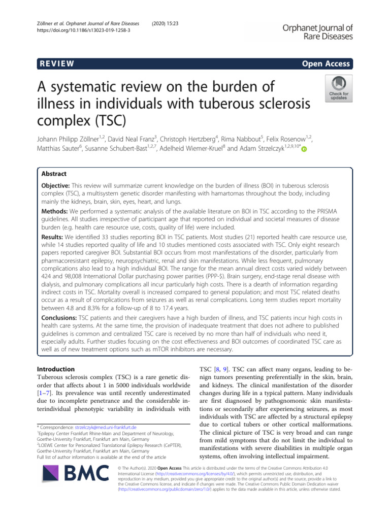 Burden of Illness in Tuberous Sclerosis | PDF