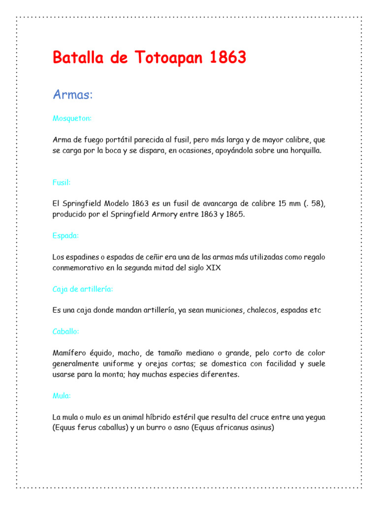 Batalla de Totoapan 1863 PDF