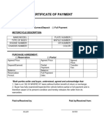 Certificate of Payment Sample 2