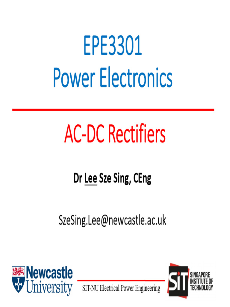 EPE3301 Power Electronics 5. ACDC Rectifiers PDF