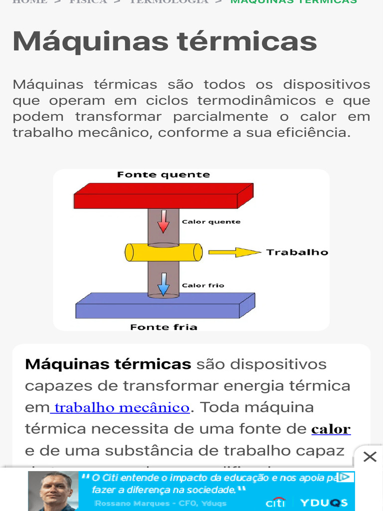 Máquinas Térmicas: Conceitos e Funções | PDF