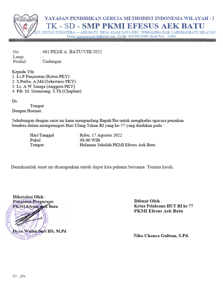 surat undangan hut ri | PDF