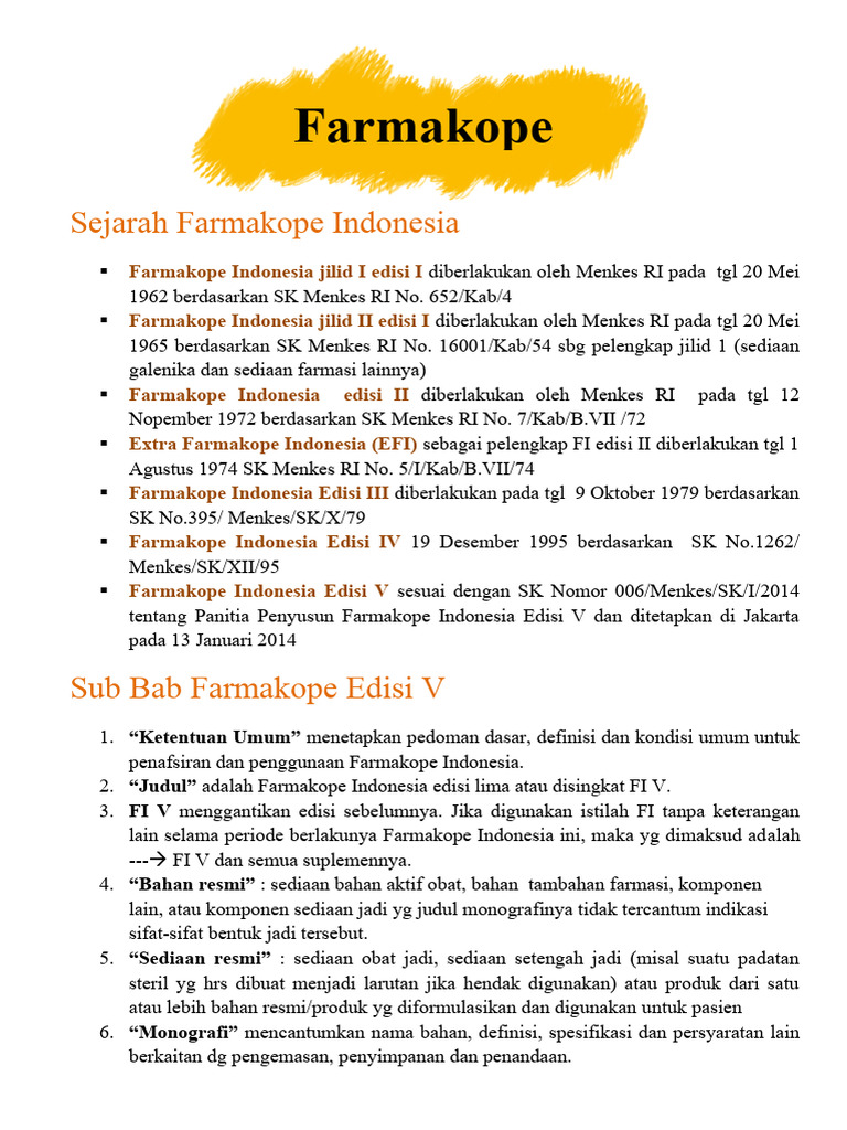 Sejarah dan Edisi Farmako…