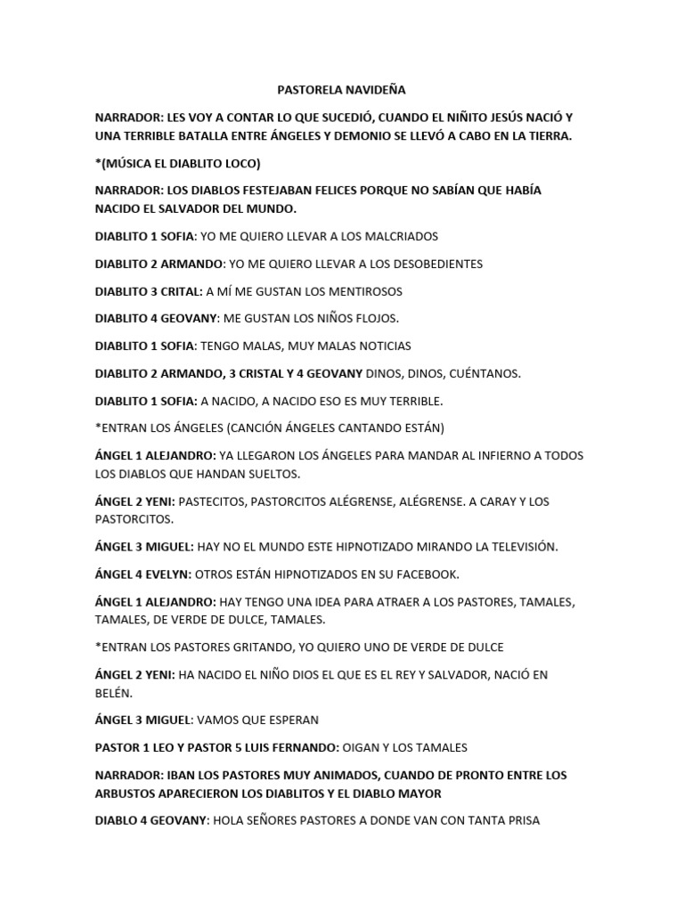 Guion de Pastorela Navideña Cómica | PDF | Diablo