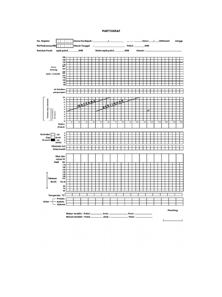 Lembar Partograf | PDF