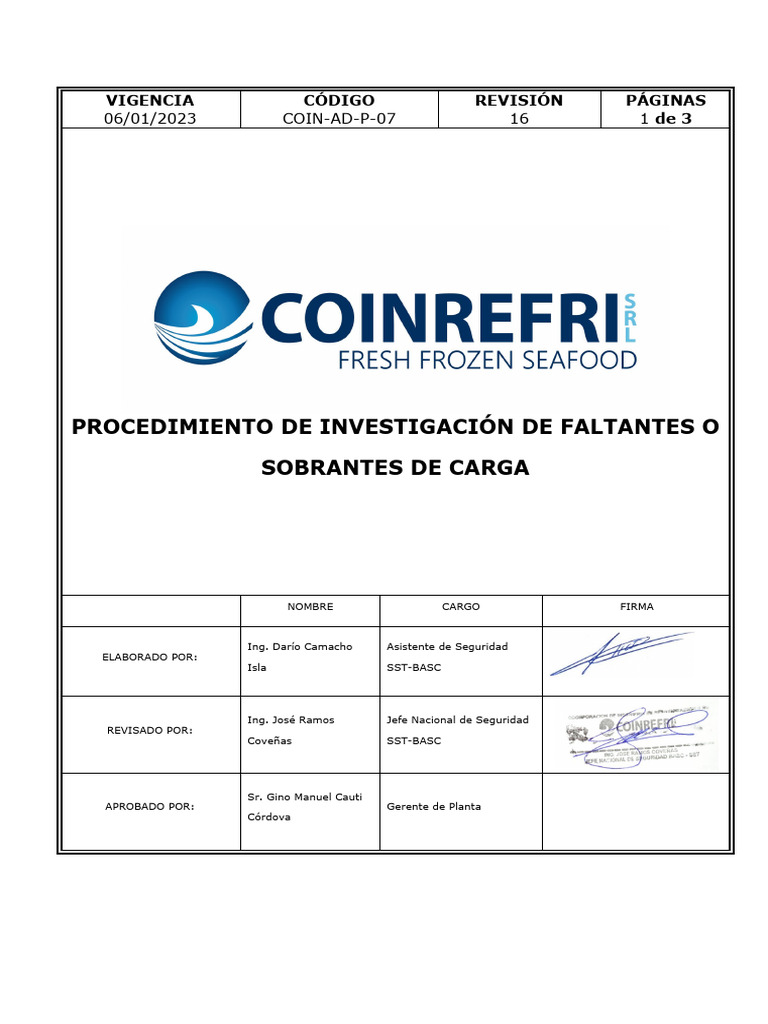 Procedimiento de Carga en Coinad | PDF | Derecho