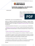 PORTARIA SECRETARIA MUNICIPAL DE EDUCAÇÃO - SME Nº 8.824 DE 30 DE DEZEMBRO DE 2016 « Catálogo de Legislação Municipal