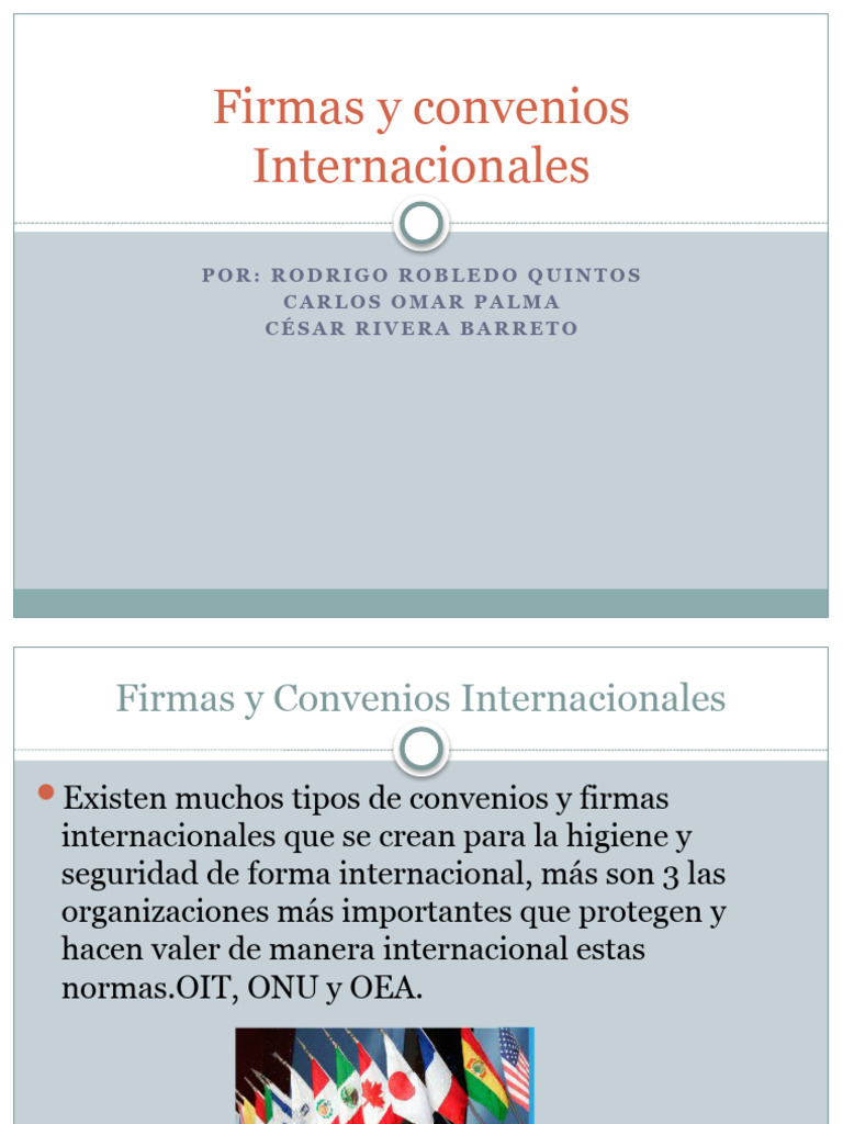 Equipo 2 Firmas y Convenios Internacionales | PDF | Sindicato ...