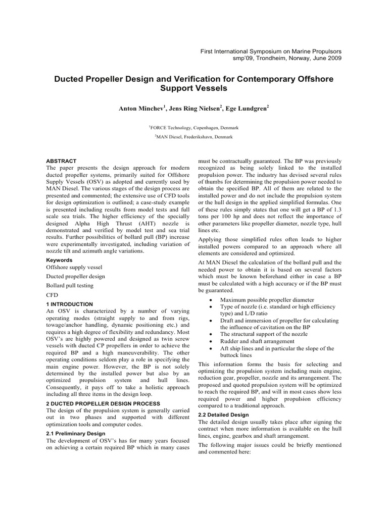 Ducted Propeller Design for OSVs | PDF | Propeller | Thrust