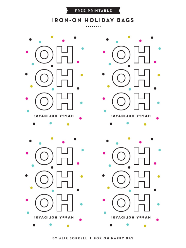 Printable Holiday Iron Bags | PDF