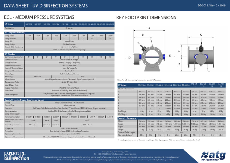 ECL Data Sheet - atg UV Technology -Rev 3- 2018 | PDF | Ultraviolet ...