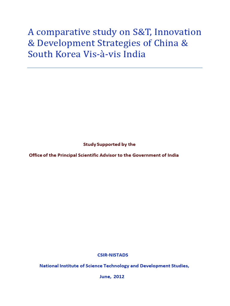 A Comparative Study On S and T Innovatio | PDF | Innovation | Research ...