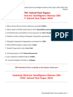 Assistant Director Intelligence Bureau Past Paper 2016 (FPSC Past Papers)
