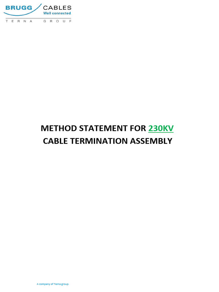 230kV Cable Termination Method Statement | PDF | Risk | Personal ...