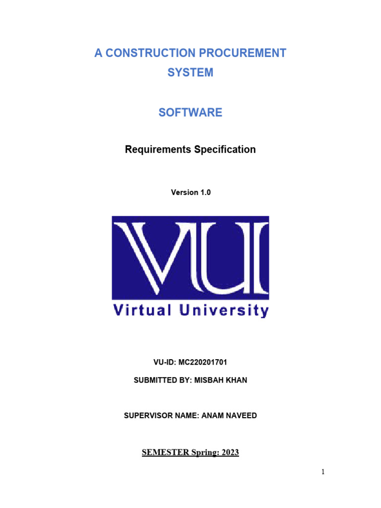 Srs virtual university of pakistan pdf
