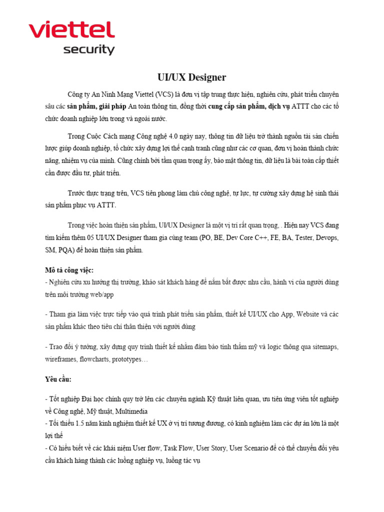 VCS - UI UX Designer | PDF