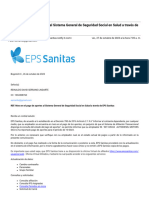 Gmail - Mora en El Pago de Aportes Al Sistema General de Seguridad Social en Salud A Través de EPS Sanitas