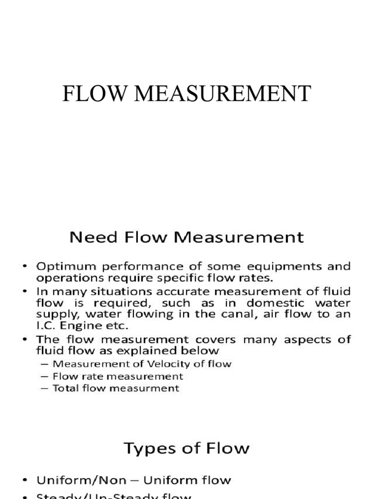 FLOW MEASUREMENT PDF