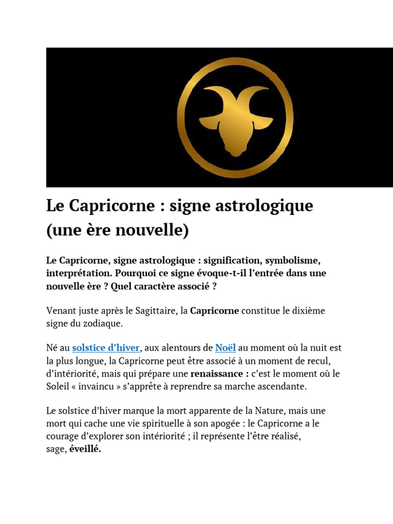 Caractéristiques du signe Capricorne | PDF | Religion et spiritualité