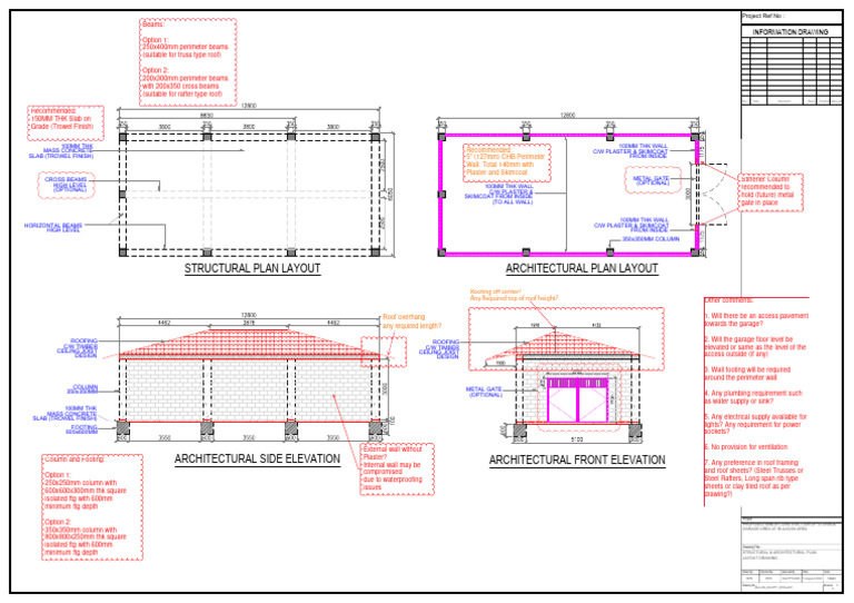 Garage Plan PDF Wall Roof