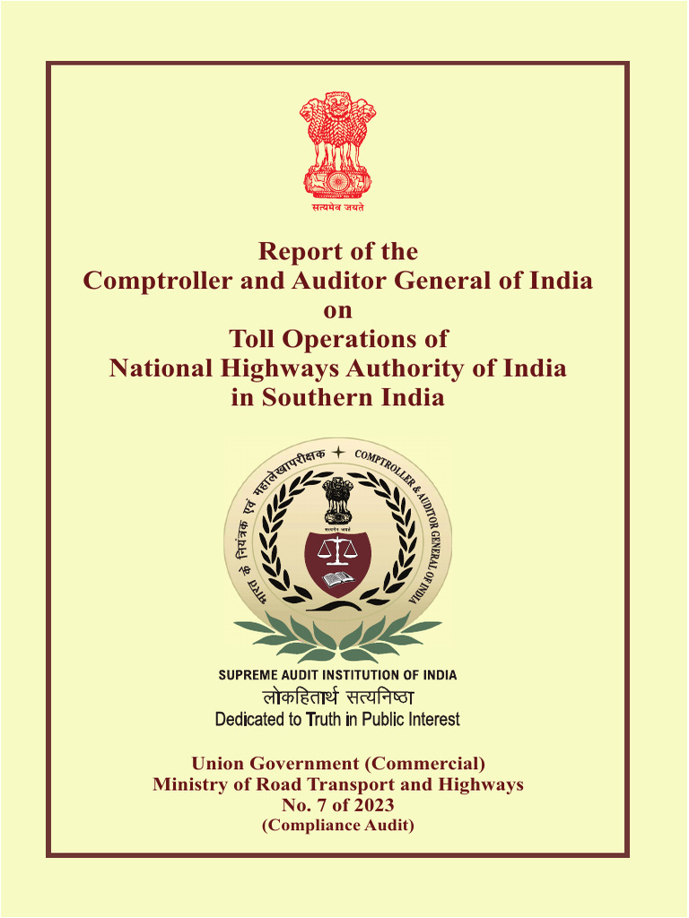 Report No.7 of 2023 Union Government Ministry of Road