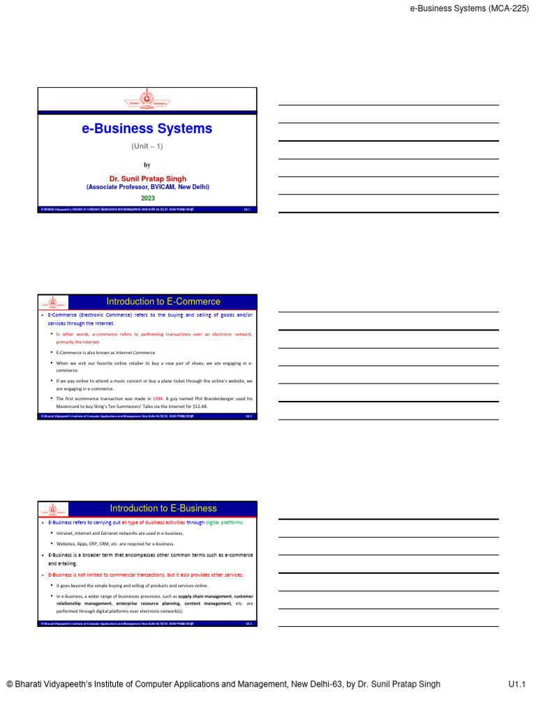 Unit - 1 - 1 | PDF | E Commerce | Electronic Business
