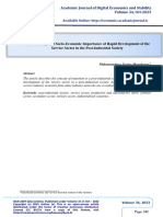 The Necessity and Socio-Economic Importance of Rapid Development of The Service Sector in The Post-Industrial Society