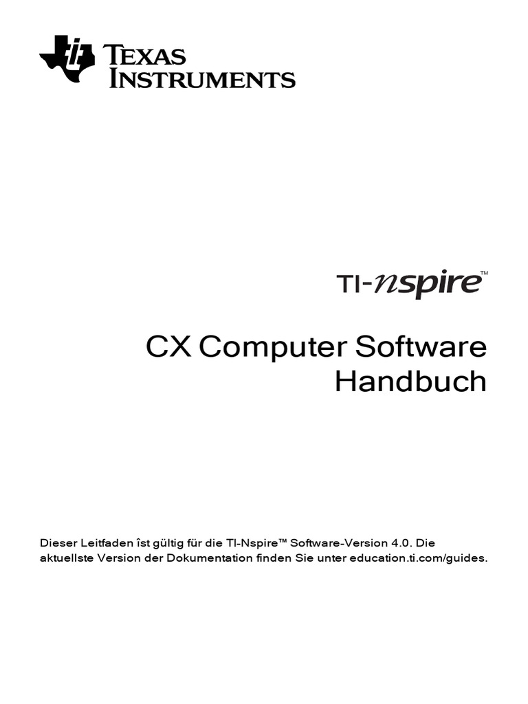 TI-NSpire CX SS Guidebook de | PDF