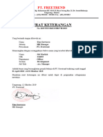 Surat Keterangan: Pt. Freetrend