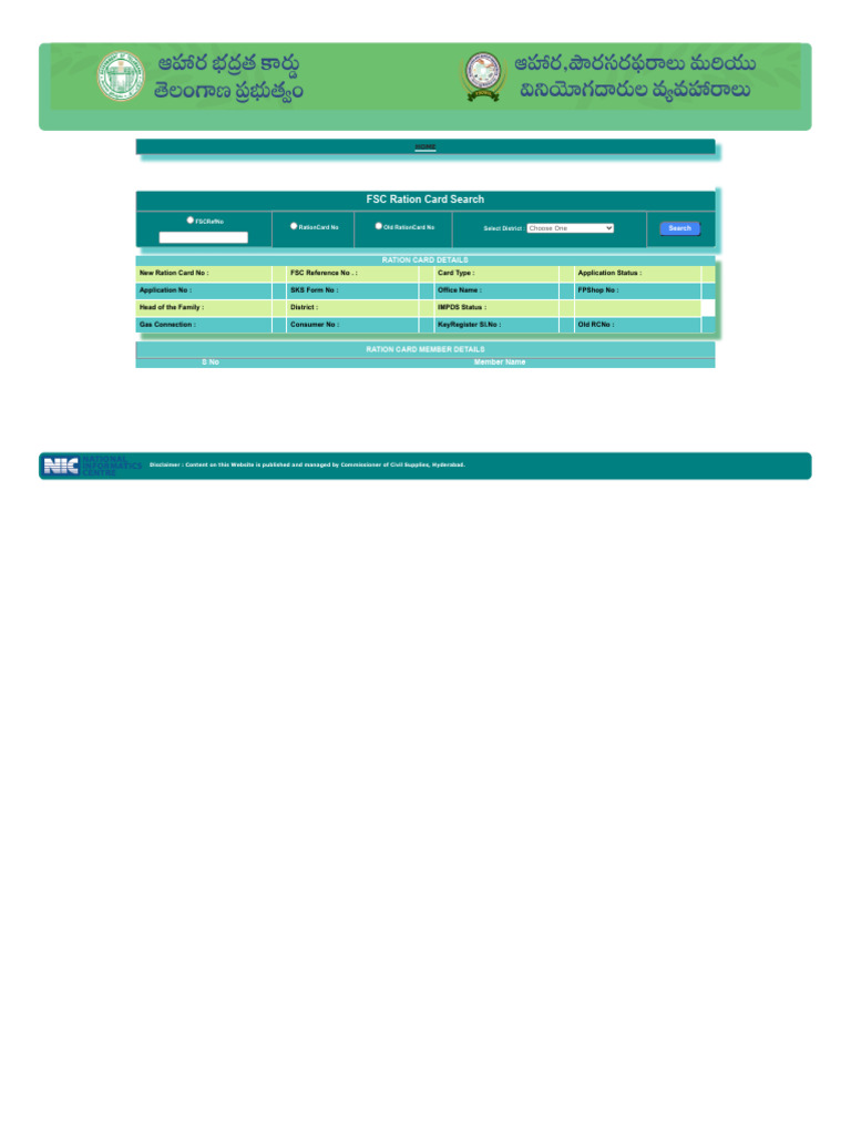 Epds Telangana Gov in FoodSecurityAct Wicket Bookmarkablepage Nic FSC ...