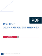 Risk Level Self - Assessment Findings
