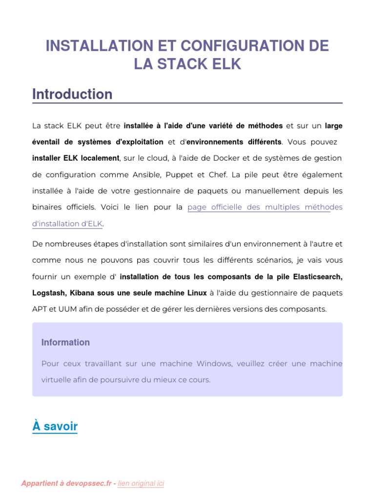 Installation de la stack ELK | PDF | Java (Langage de programmation ...