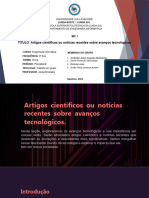 Artigos Cientificos Ou Noticias Recentes Sobre Avancos Tecnologicos