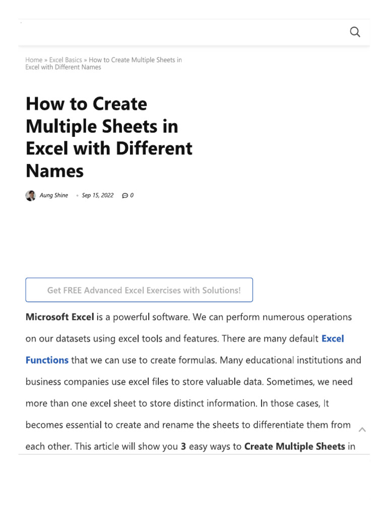 Auto Sheet Creation | PDF