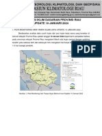 Monitoring Hari Tanpa Hujan Dasarian I Januari 2024 Provinsi Riau