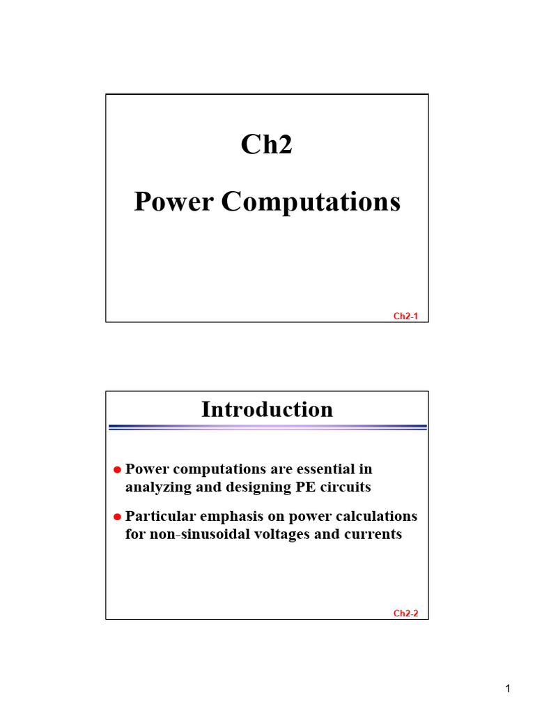 Power Computations in PE Circuits | PDF | Computer Engineering ...