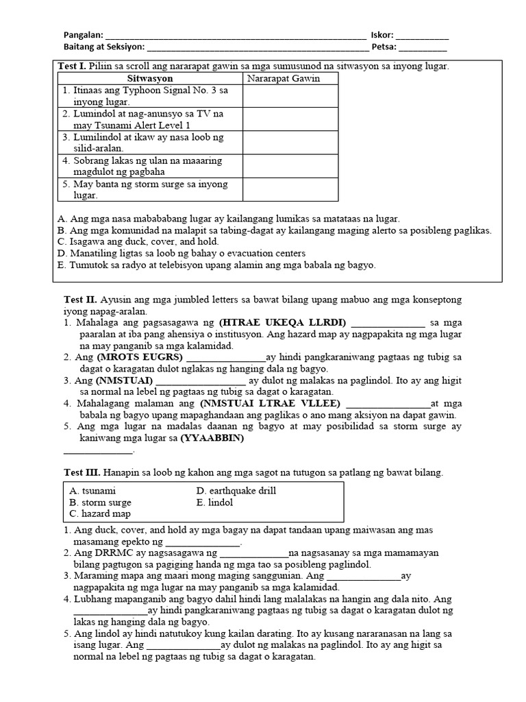 Activity Sheet in AP | PDF